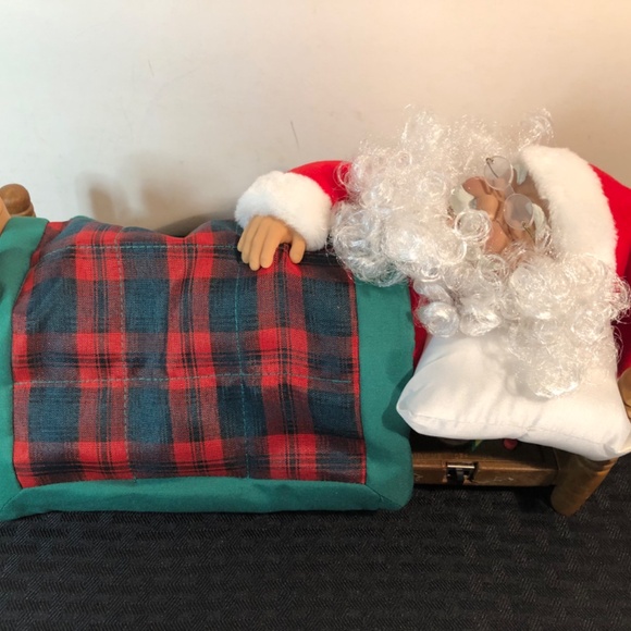 Vintage 1992 Telco Sleeping Santa Claus Sleeps Snores - Picture 3 of 11